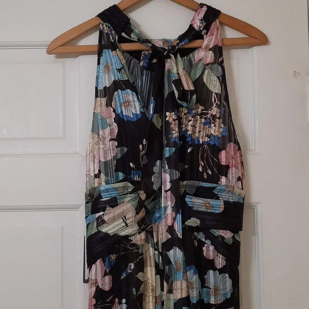 Adrianna Papell Floral Maxi Dress - Black and Blue - Picture 9 of 16